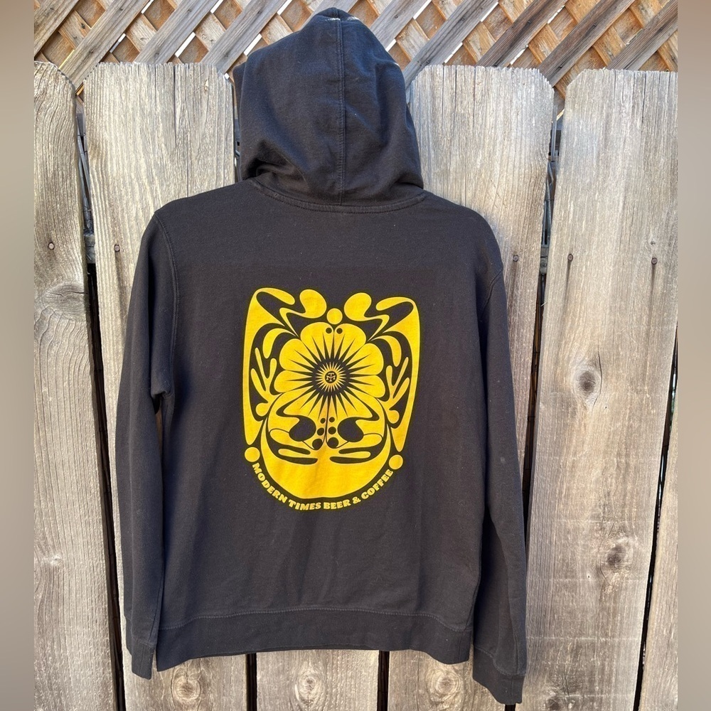 Women's Modern Times Hoodie Black Logo S Beer Craft SD IPA Casual Lager Cotton